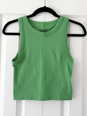 Wallflower Green Ribbed Tank Top